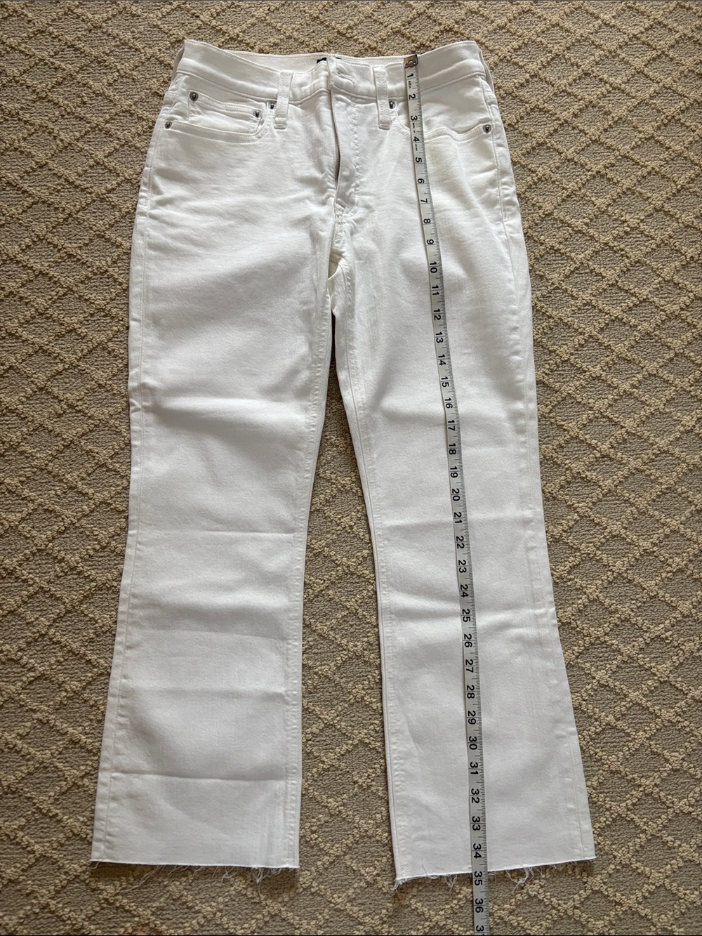 NWT J. Crew Factory White Mid-Rise Flare Crop Jeans - Picture 5 of 7